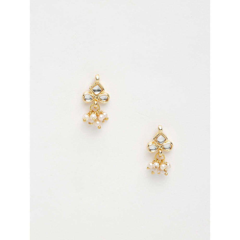 RUBY RAANG STUDIO Women Gold-Toned Kundan Studded Classic Studs Earrings