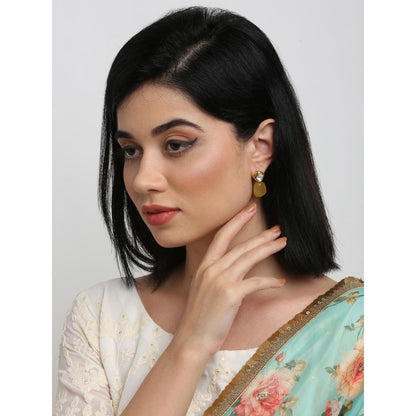 RUBY RAANG STUDIO Yellow Gold-Plated Contemporary Handcrafted Drop Earrings