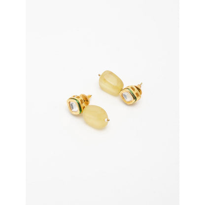 RUBY RAANG STUDIO Yellow Gold-Plated Contemporary Handcrafted Drop Earrings