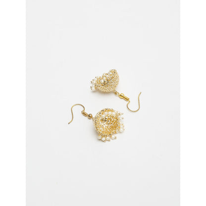 RUBY RAANG STUDIO Gold-Toned Dome Shaped Jhumkas Earrings