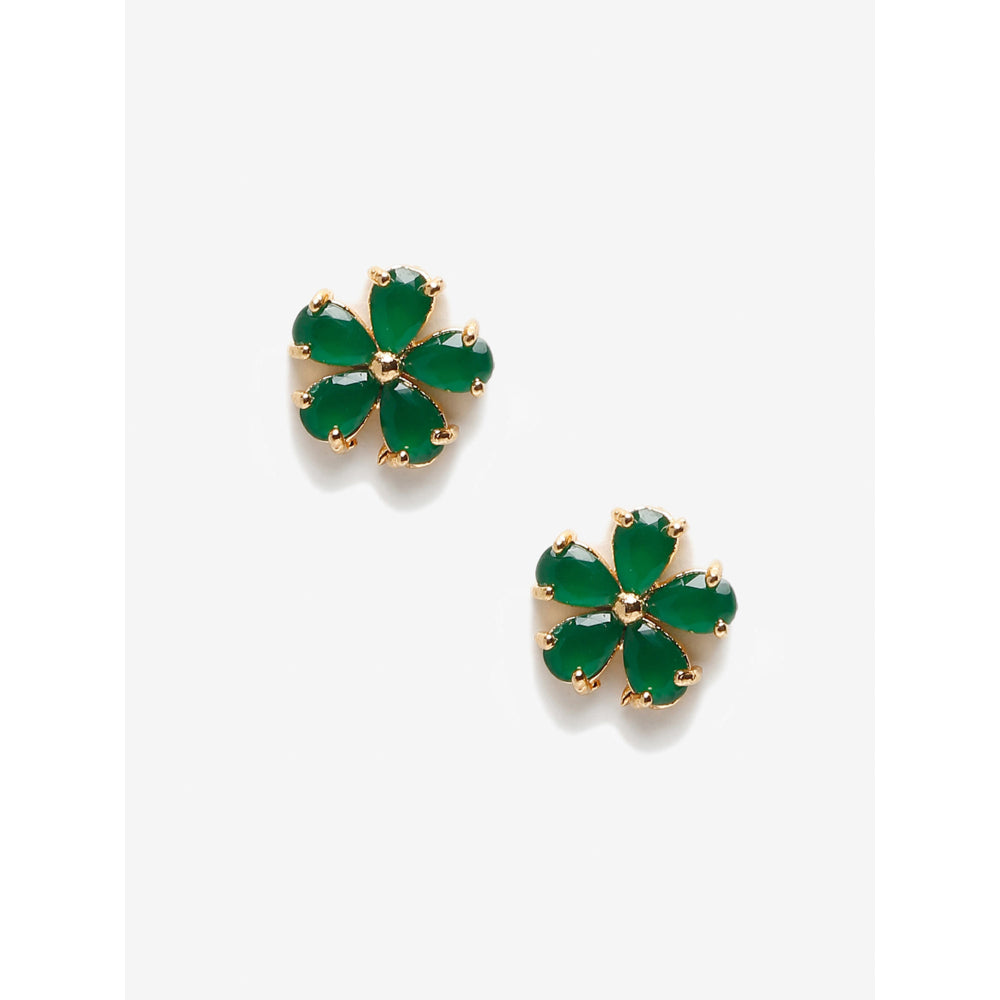 RUBY RAANG STUDIO Dusk Dew Green Studs