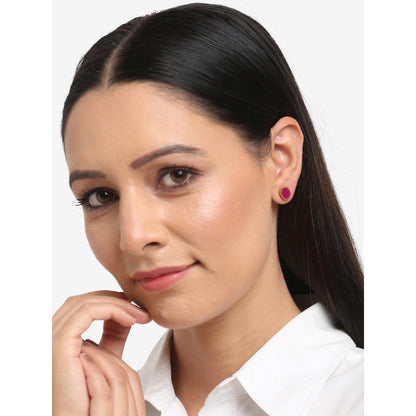 RUBY RAANG STUDIO Dusk Dew Stone Maroon Studs