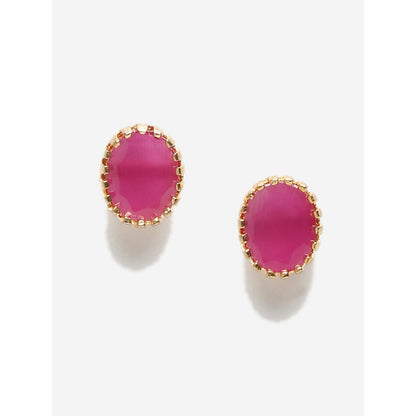 RUBY RAANG STUDIO Dusk Dew Stone Maroon Studs