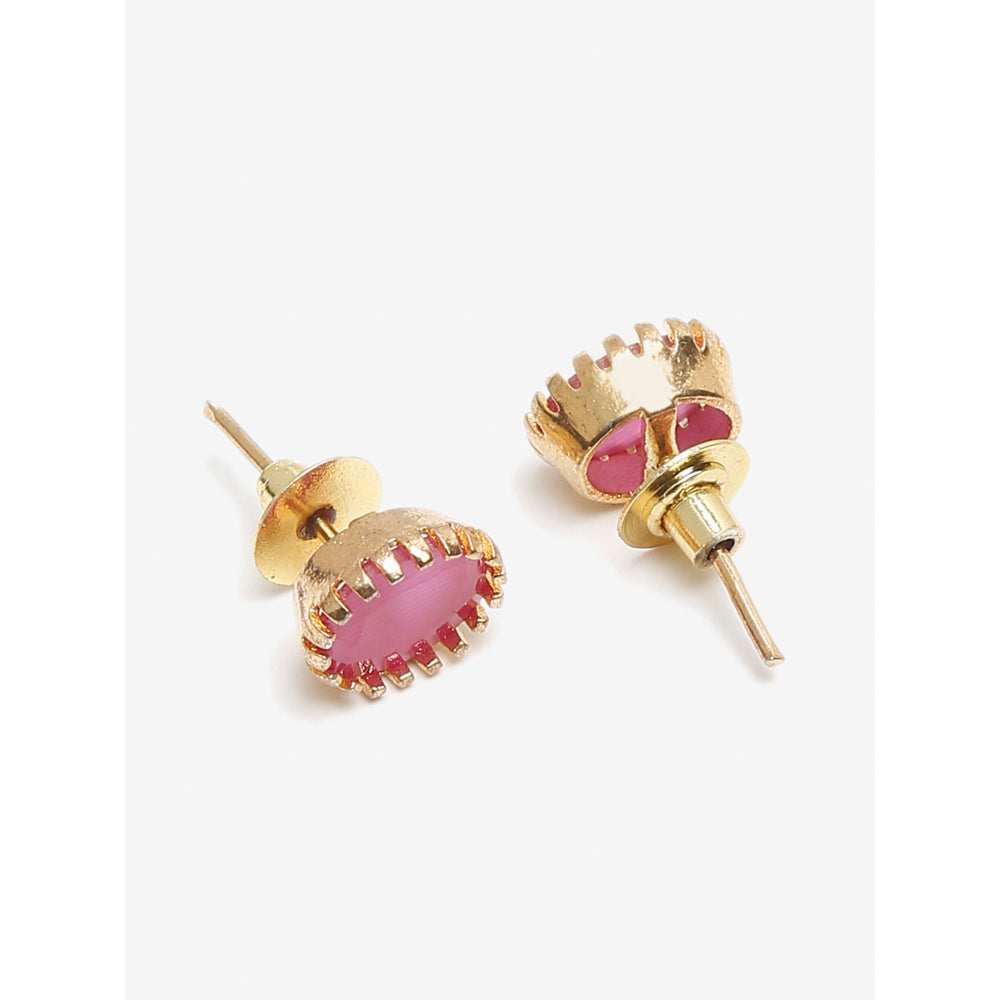 RUBY RAANG STUDIO Dusk Dew Stone Maroon Studs