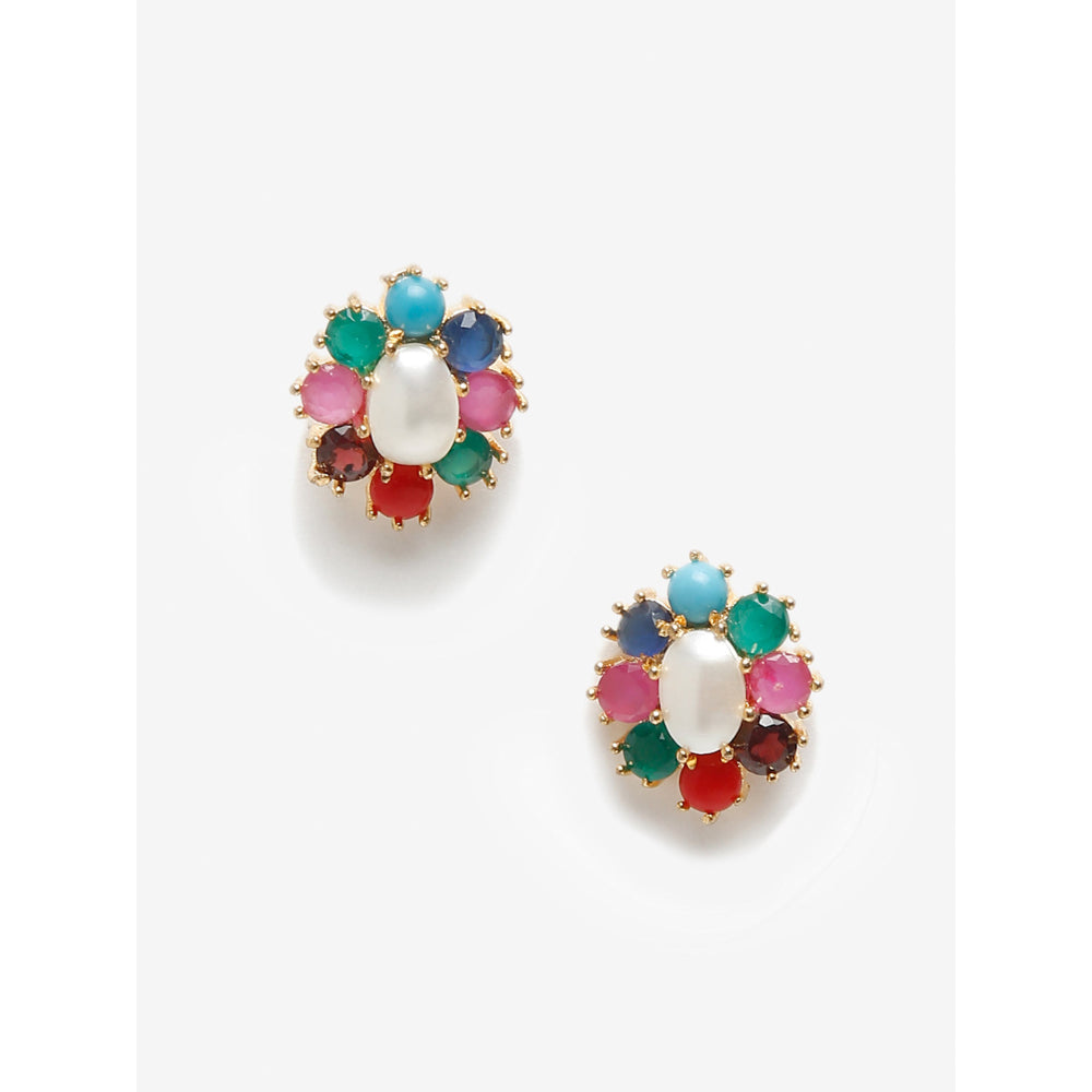 RUBY RAANG STUDIO Dusk Dew Multi Pearl Studs