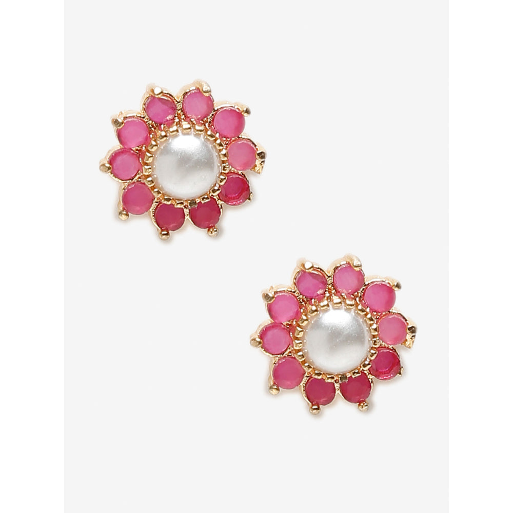 RUBY RAANG STUDIO Dusk Dew Maroon Pearl Studs
