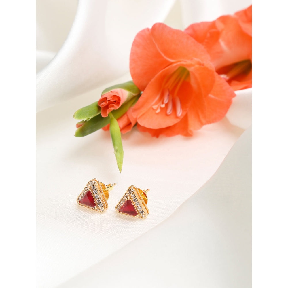 RUBY RAANG STUDIO Dusk Dew Maroon Studs