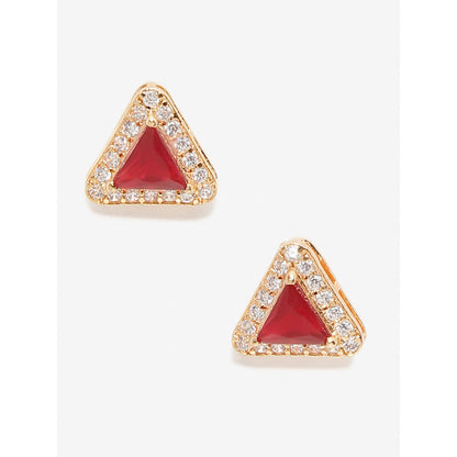 RUBY RAANG STUDIO Dusk Dew Maroon Studs