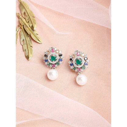 RUBY RAANG STUDIO Dusk Dew Multi Studs with Pearl Drop