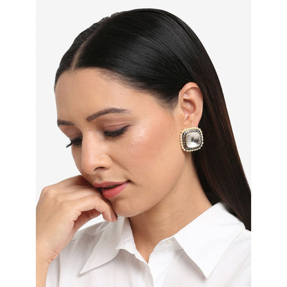 RUBY RAANG STUDIO Dusk Dew Kundan and Pearl Studs