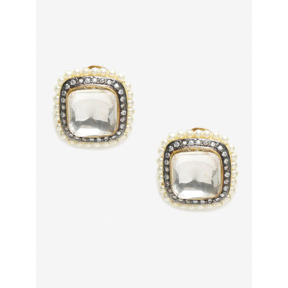 RUBY RAANG STUDIO Dusk Dew Kundan and Pearl Studs