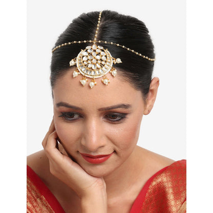 RUBY RAANG STUDIO Dusk Dew Kundan Layered Matha Patti