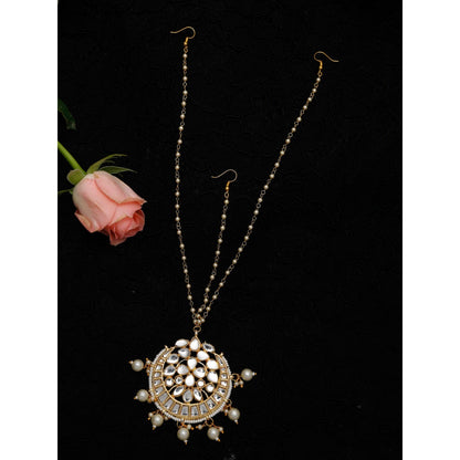 RUBY RAANG STUDIO Dusk Dew Kundan Layered Matha Patti