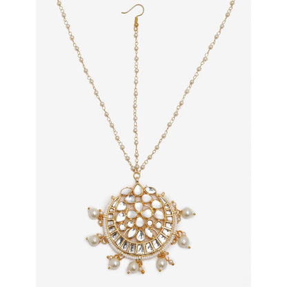 RUBY RAANG STUDIO Dusk Dew Kundan Layered Matha Patti