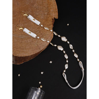 RUBY RAANG STUDIO Dusk Dew Mother of Pearl White Mask Chain