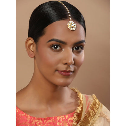 RUBY RAANG STUDIO Nai Fiza Kundan Flower Maang Tikka