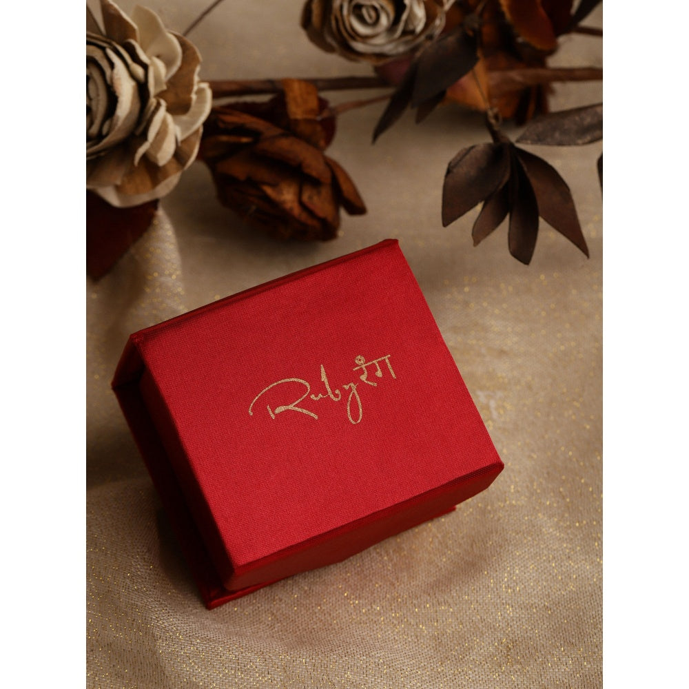 RUBY RAANG STUDIO Nai Fiza Red Kundan Studs