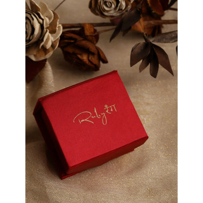 RUBY RAANG STUDIO Nai Fiza Red Kundan Studs