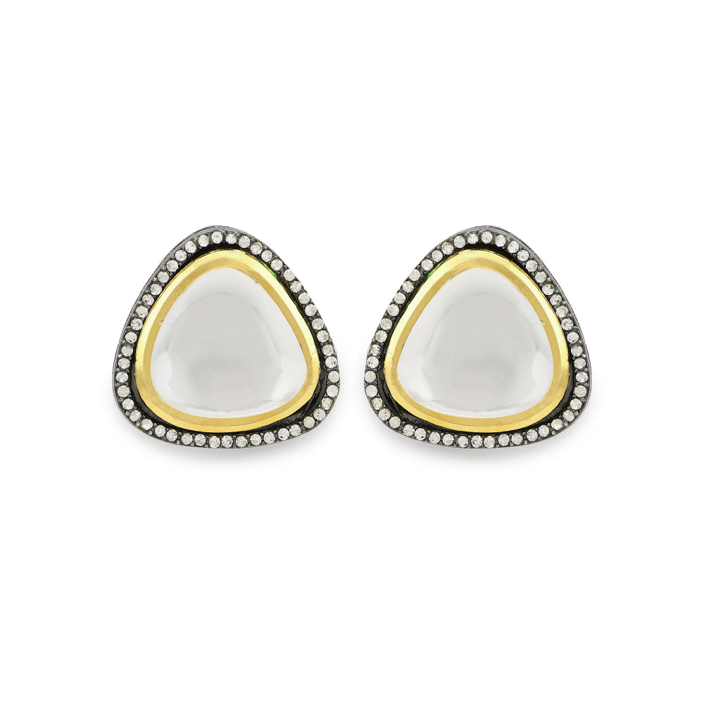 RUBY RAANG STUDIO Nai Fiza Kundan in Dual Tone Embellished Studs