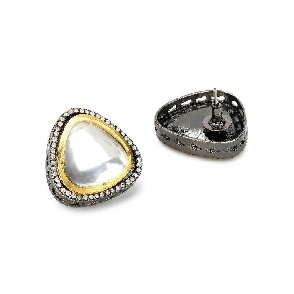 RUBY RAANG STUDIO Nai Fiza Kundan in Dual Tone Embellished Studs