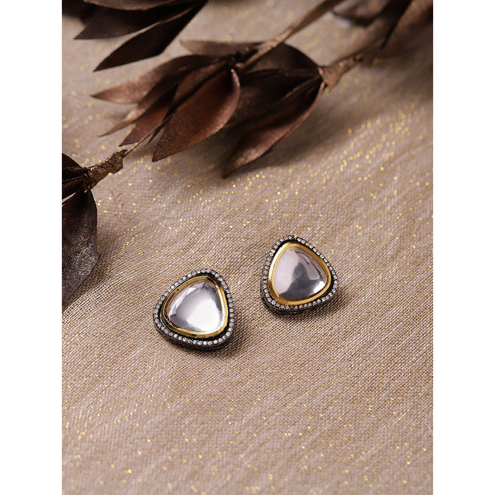 RUBY RAANG STUDIO Nai Fiza Kundan in Dual Tone Embellished Studs