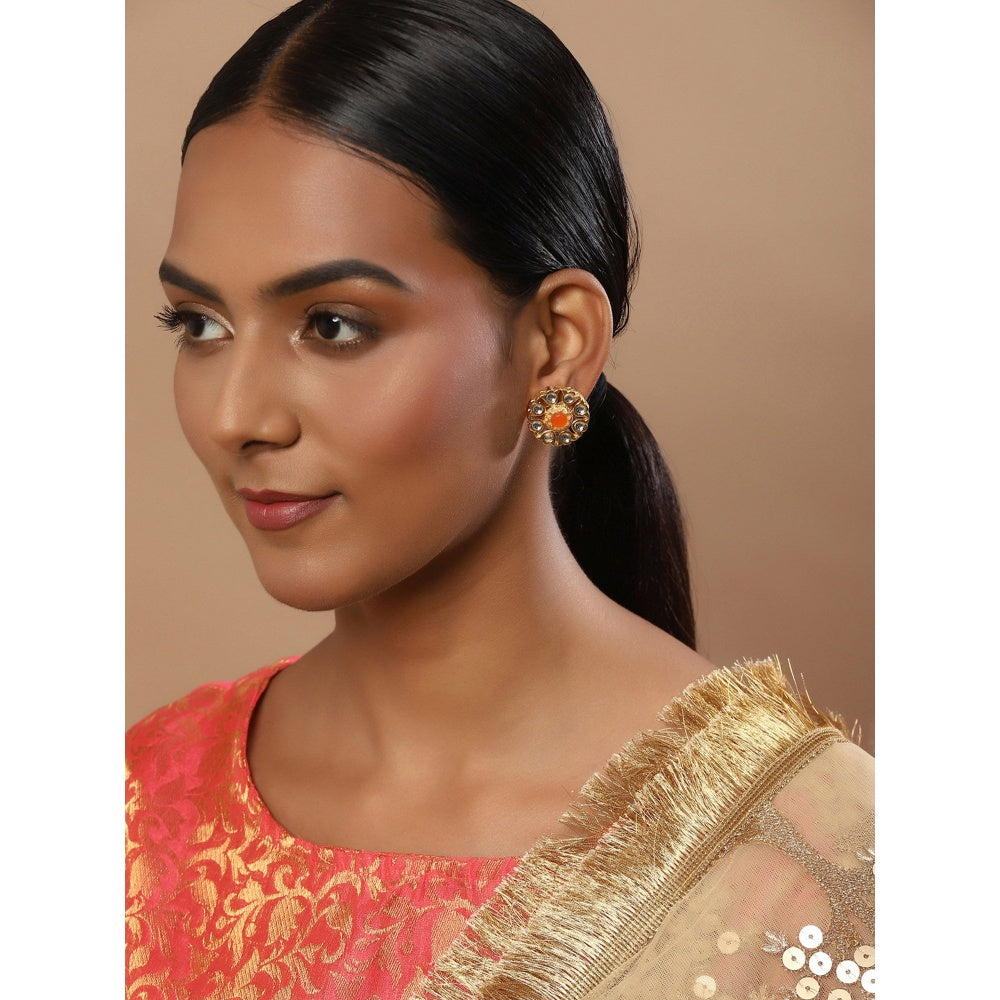 RUBY RAANG STUDIO Nai Fiza Flower Shaped Kundan Studs