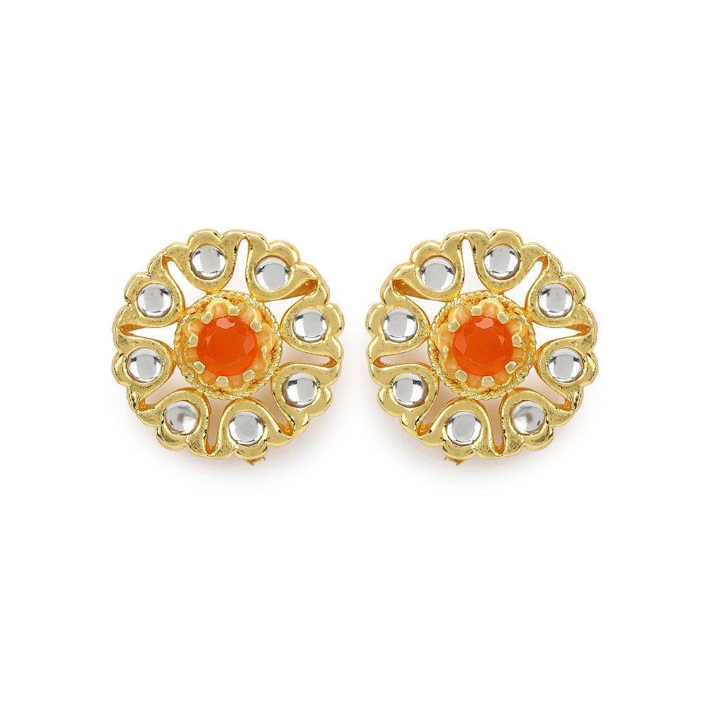 RUBY RAANG STUDIO Nai Fiza Flower Shaped Kundan Studs