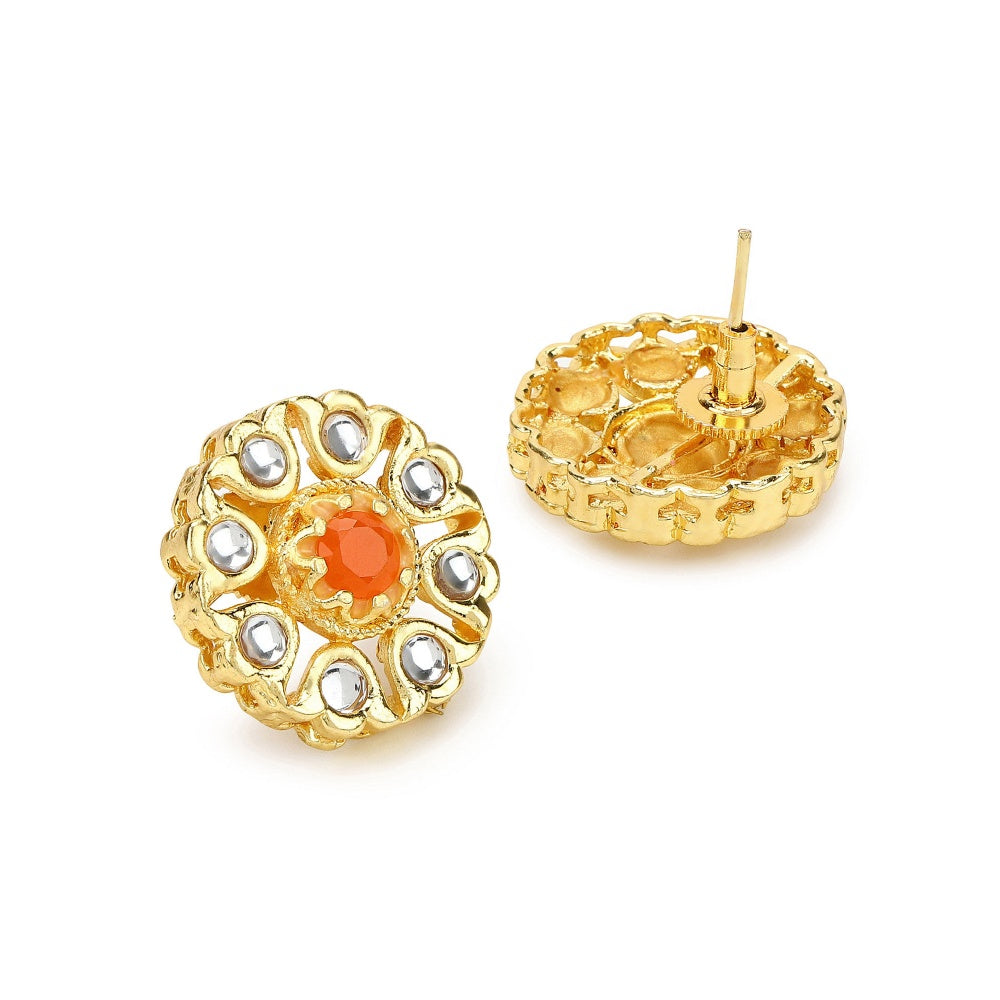 RUBY RAANG STUDIO Nai Fiza Flower Shaped Kundan Studs