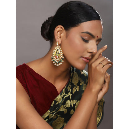 RUBY RAANG STUDIO Nai Fiza Maharani Handcrafted Tear Drop Kundan Earrings