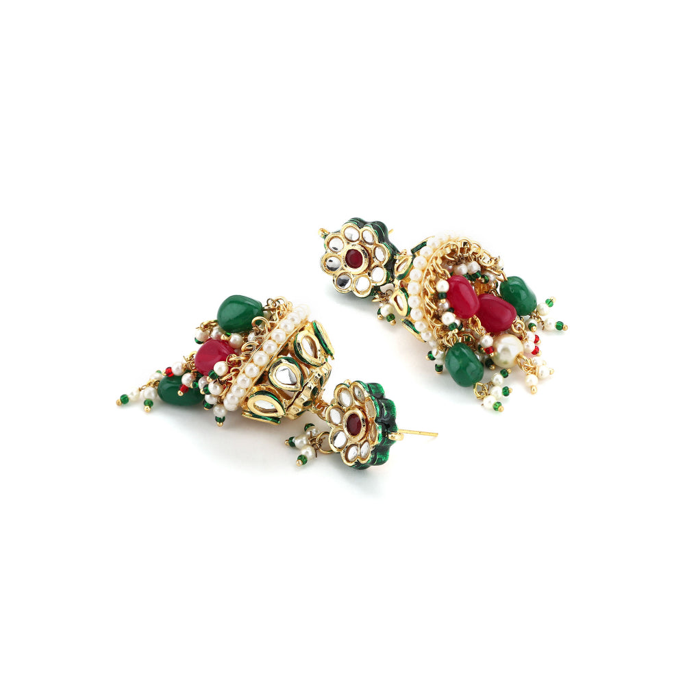 Ruby Raang Studio Kundan Choker With Jhumki Earrings