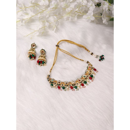 Ruby Raang Studio Kundan Choker With Jhumki Earrings