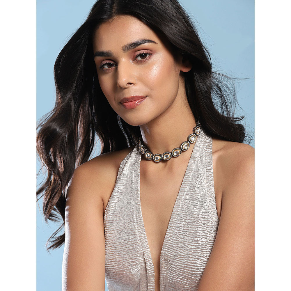 Ruby Raang Studio Gold And Silver Dual Plated Neckpiece