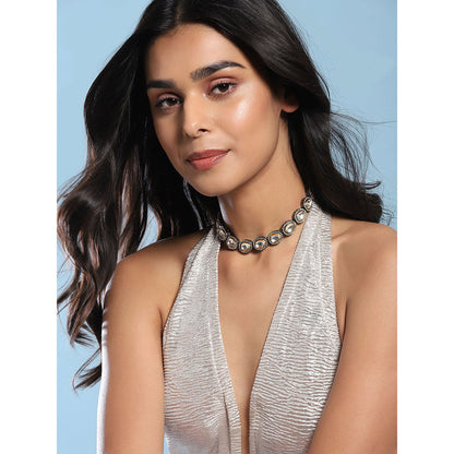 Ruby Raang Studio Gold And Silver Dual Plated Neckpiece