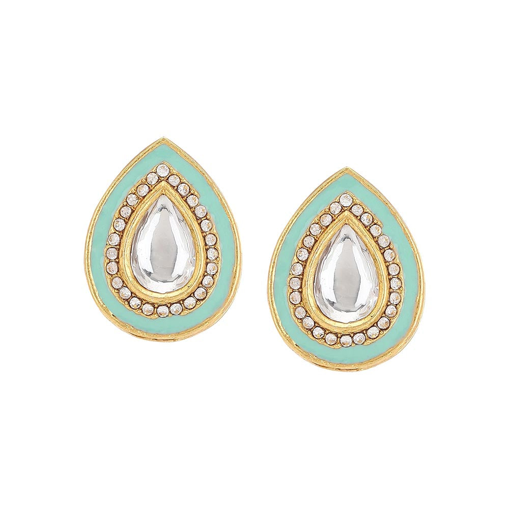 Ruby Raang Studio Blue Kundan Studs