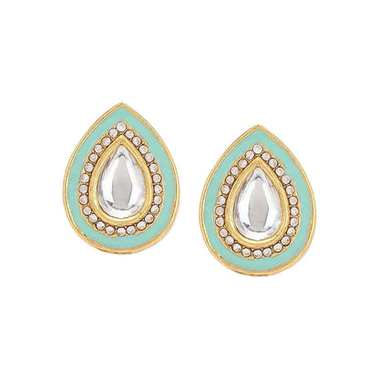 Ruby Raang Studio Blue Kundan Studs