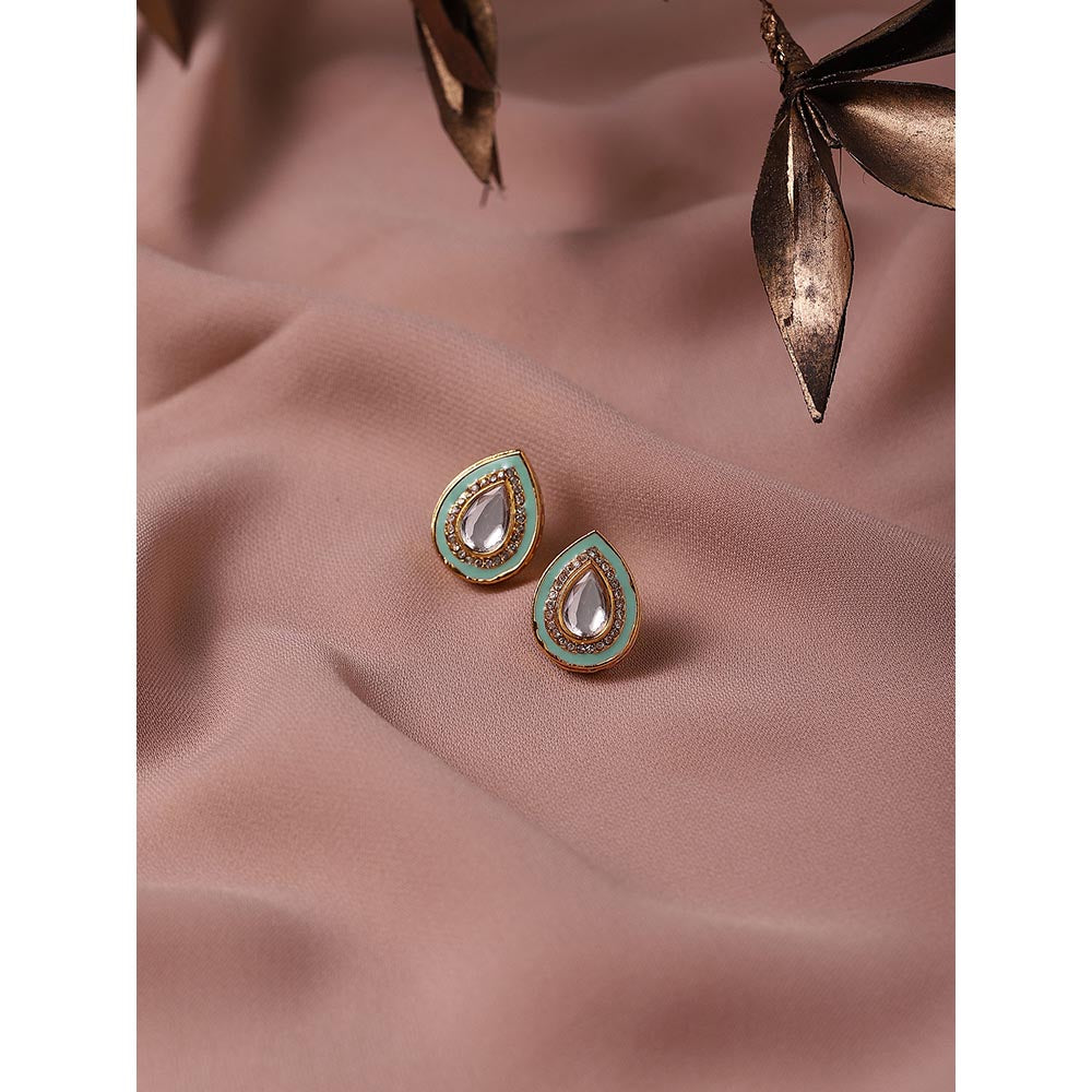Ruby Raang Studio Blue Kundan Studs