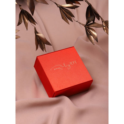 Ruby Raang Studio Green Meenakari And Diamond Detail Kundan Studs