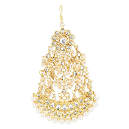 Ruby Raang Studio Pearl Kundan Jhoomar
