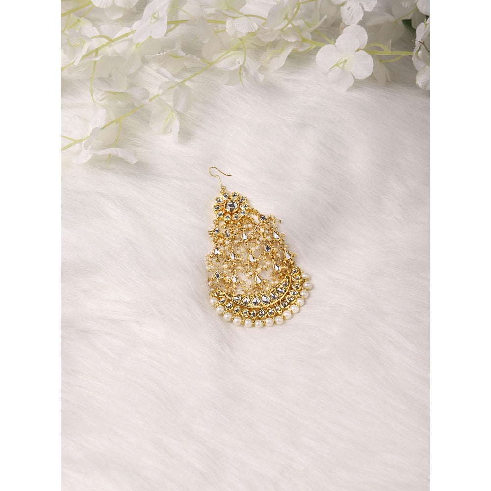 Ruby Raang Studio Pearl Kundan Jhoomar