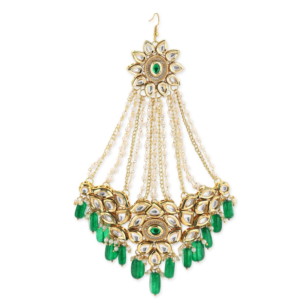 Ruby Raang Studio Green Kundan Jhoomar