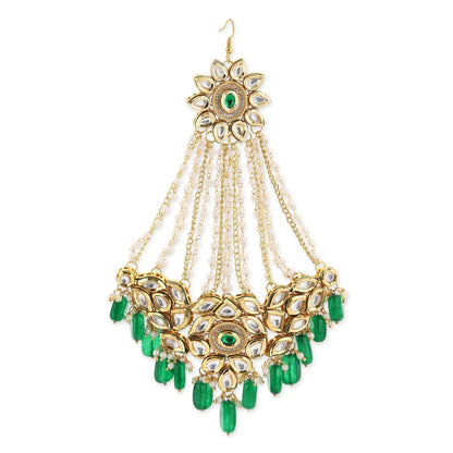 Ruby Raang Studio Green Kundan Jhoomar