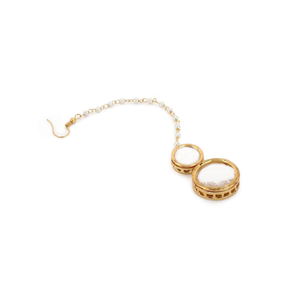 Ruby Raang Studio Double Kundan Maang Tikka With Pearl String