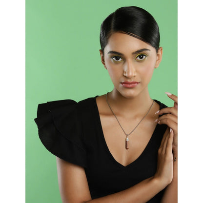 Ruby Raang Studio Brown Silver Plated Handcrafted Necklace