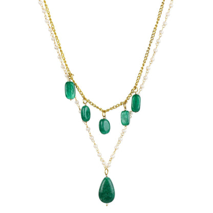 Ruby Raang Studio Green Gold Plated Handcrafted Necklace