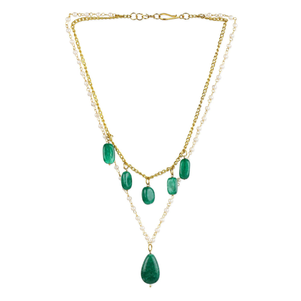 Ruby Raang Studio Green Gold Plated Handcrafted Necklace