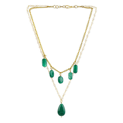 Ruby Raang Studio Green Gold Plated Handcrafted Necklace