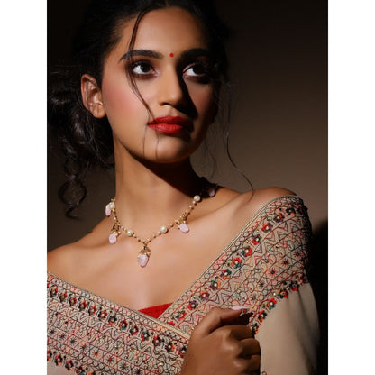 Ruby Raang Studio Pink Gold Plated Kundan Necklace