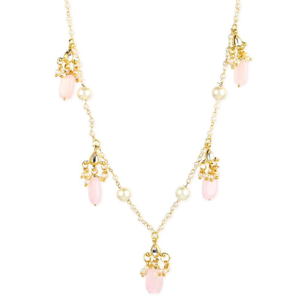 Ruby Raang Studio Pink Gold Plated Kundan Necklace