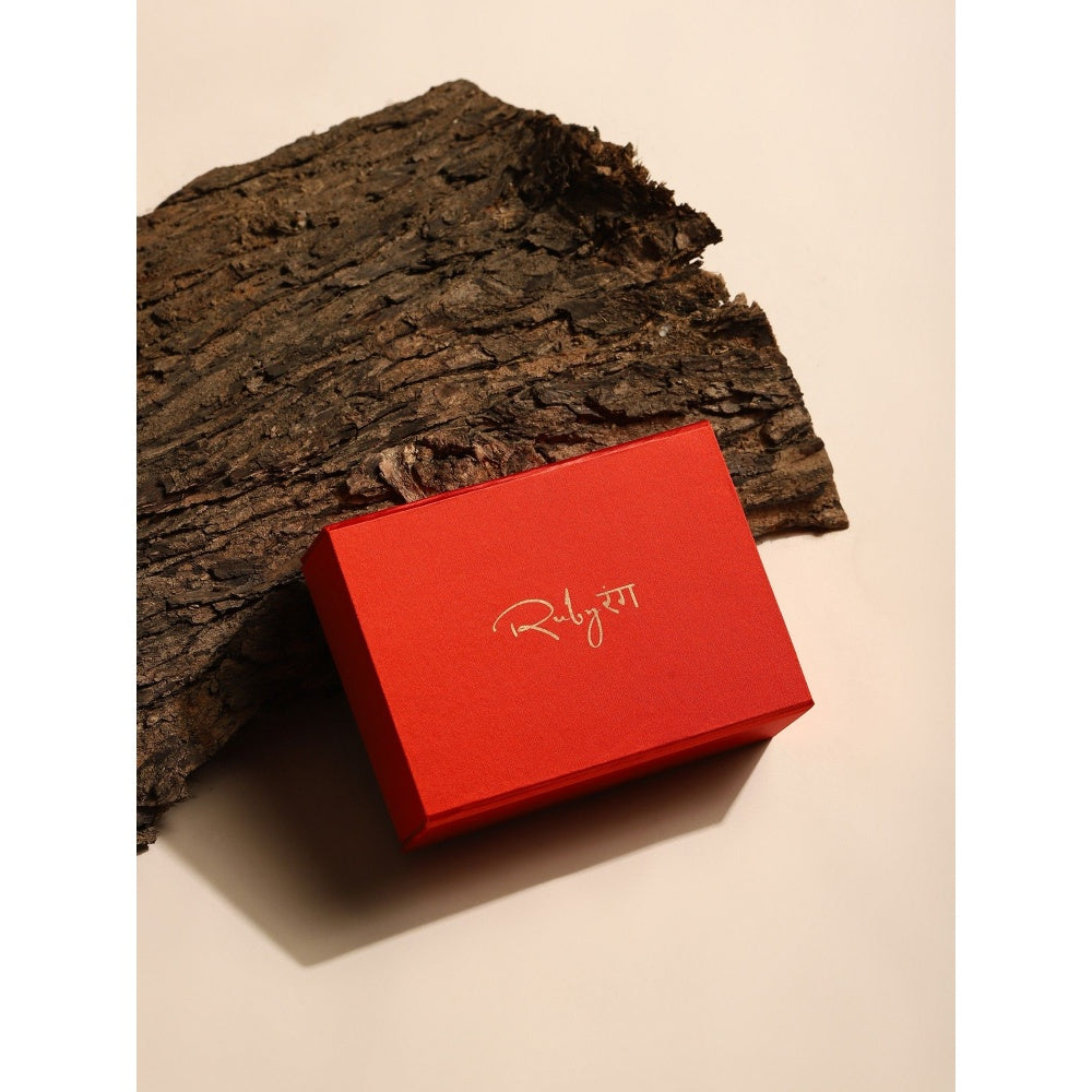 Ruby Raang Studio Red Green Beaded Necklace with Pearls