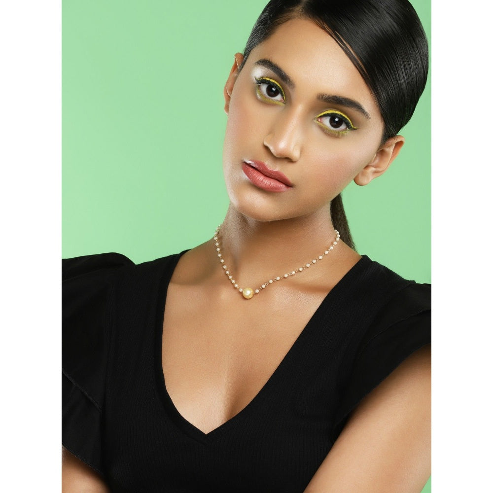 Ruby Raang Studio White Pearl Beaded Necklace